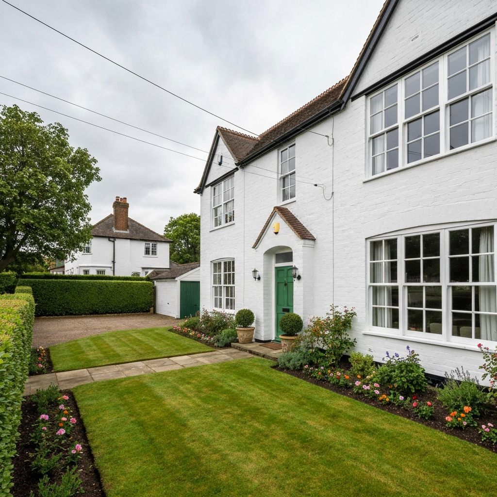 Exterior painting — rendered house facade with freshly painted masonry