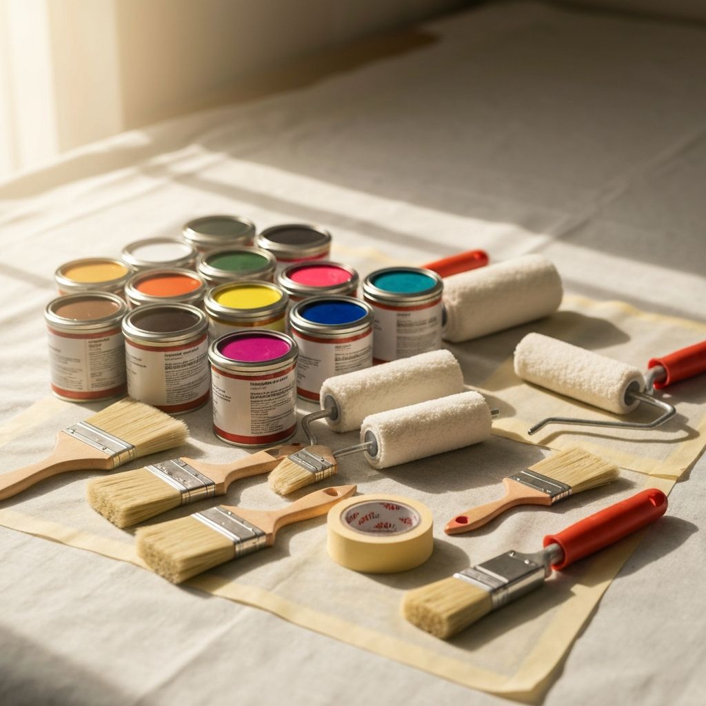 Professional painting and decorating work in progress — close up brushwork on wooden trim