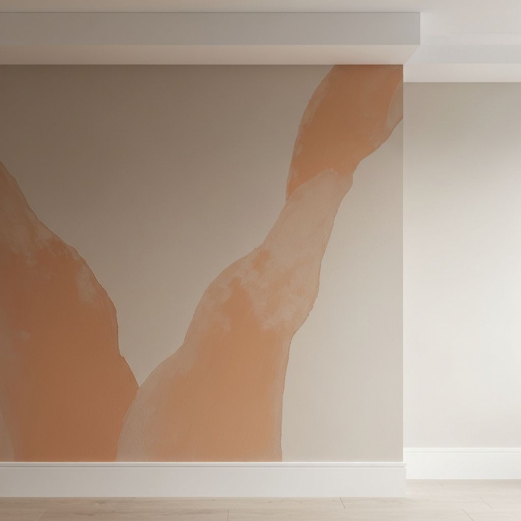 Specialist decorating — decorative wallpaper being hung on a feature wall